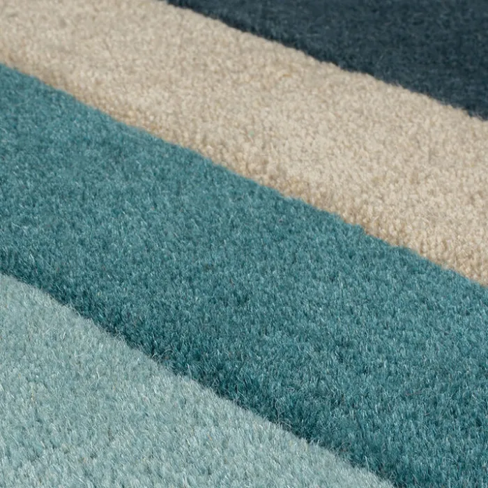 Abstrakt Teppich - Stracto Collage Petrol Blau