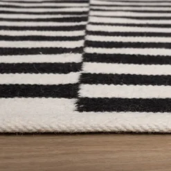 Baumwollteppich - Dazzle Blocks Schwarz Weiß