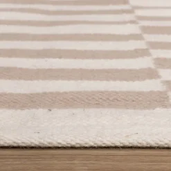 Baumwollteppich - Dazzle Blocks Beige Weiß