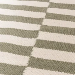 Baumwollteppich - Dazzle Blocks Grün Weiß