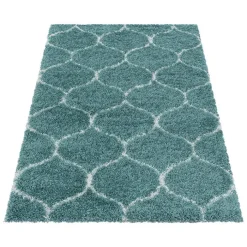 Berberteppich - Agadir Circle Blau Creme