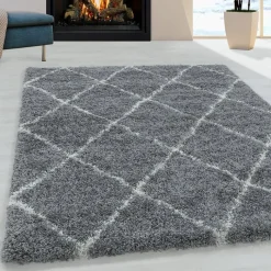 Berberteppich - Agadir Lines Grau Creme