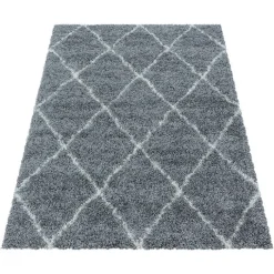 Berberteppich - Agadir Lines Grau Creme
