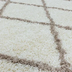 Berberteppich Rund - Agadir Lines Creme Beige