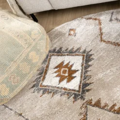 Berberteppich Rund - Blend Aztec Beige