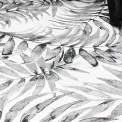 Boho Teppich Rund - Palmier Blätter Grau