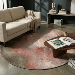 Designer Teppich Rund - Lunara Rot
