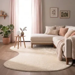 Flauschiger Teppich - Cozy Ripple Creme