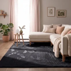 Flauschiger Teppich - Cozy Schwarz
