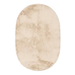 Flauschiger Teppich Oval - Cozy Creme