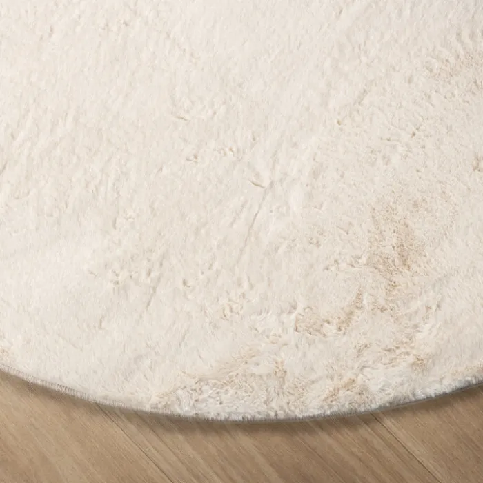 Flauschiger Teppich Oval - Cozy Creme