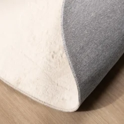Flauschiger Teppich Oval - Cozy Creme