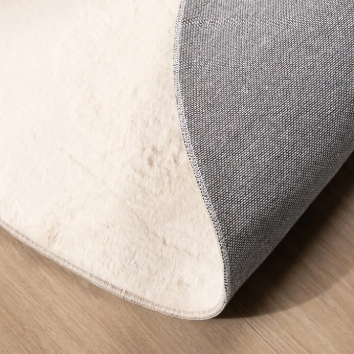 Flauschiger Teppich Oval - Cozy Creme