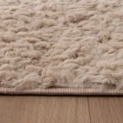 Flauschiger Teppich Rund - Bobby Creme