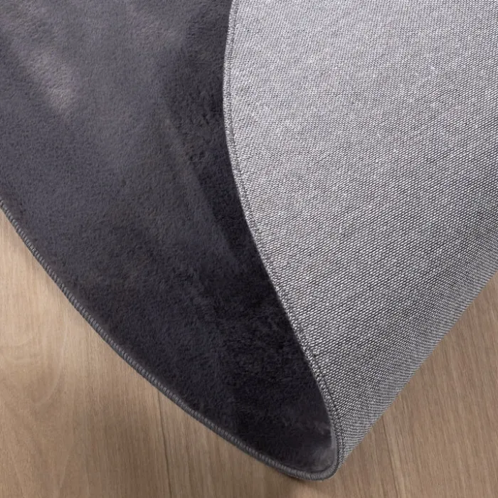 Flauschiger Teppich Rund - Cozy Anthrazit