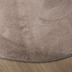 Flauschiger Teppich Rund - Cozy Taupe