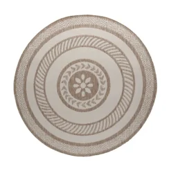 Garten Teppich Rund - Nusa Medallion Beige Creme