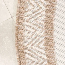 Garten Teppich Rund - Nusa Medallion Beige Creme