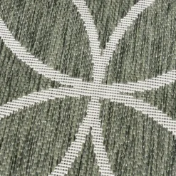 Geometrischer Outdoor Teppich - Faro Ripple GrünWeiß