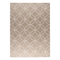 Geometrischer Outdoor Teppich - Faro Ripple Beige