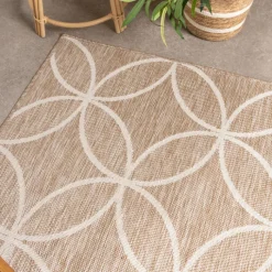 Geometrischer Outdoor Teppich - Faro Ripple Beige