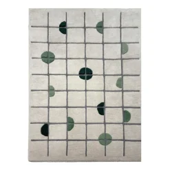 Geometrischer Teppich - Brunello Circles Grün