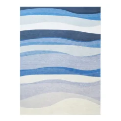 Geometrischer Teppich - Swing Waves Blau