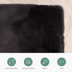Hochflor Läufer - Comfy Supreme Schwarz