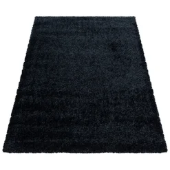 Hochflor Teppich - Blushy Schwarz Meliert