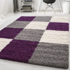 Hochflor Teppich - Cube Lila