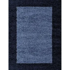 Hochflor Teppich - Edge Blau