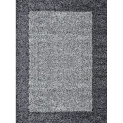 Hochflor Teppich - Edge Grau