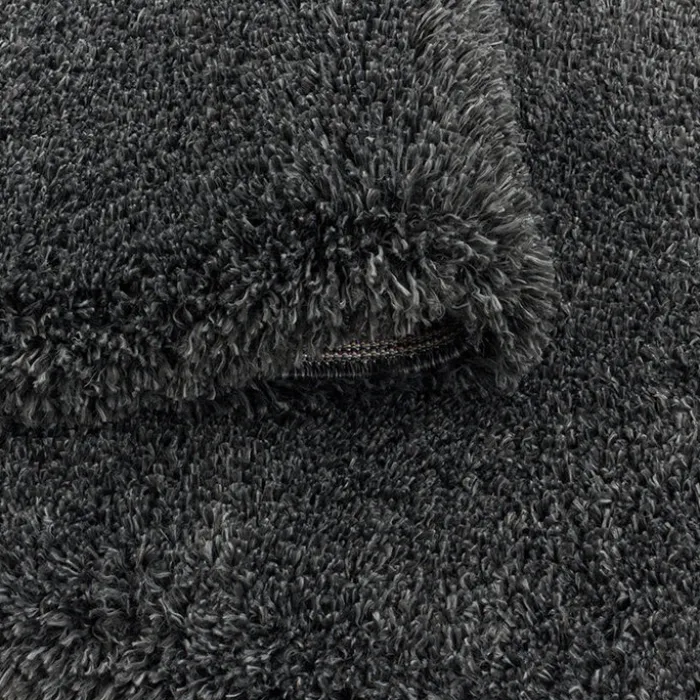 Hochflor Teppich - Fuzzy Dunkelgrau