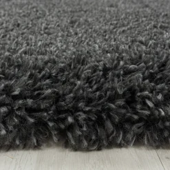 Hochflor Teppich - Fuzzy Dunkelgrau