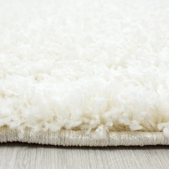 Hochflor Teppich - Life Creme Weiß