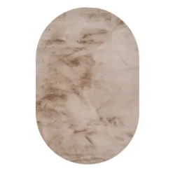 Hochflor Teppich Oval - Comfy Supreme Taupe