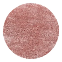 Hochflor Teppich Rund - Blushy Rosa