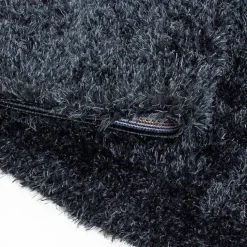Hochflor Teppich Rund - Blushy Schwarz Meliert