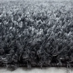 Hochflor Teppich Rund - Blushy Dunkelgrau