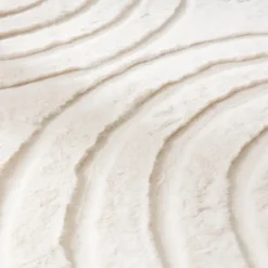 Hochflor Teppich Rund - Carvy Arches Creme