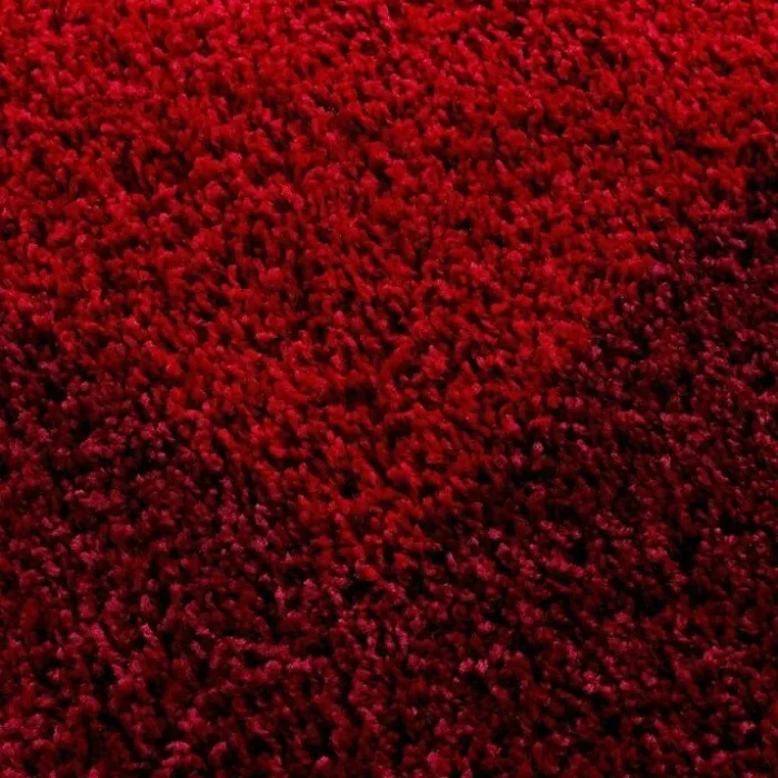Hochflor Teppich Rund - Edge Rot