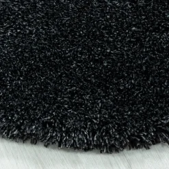 Hochflor Teppich Rund - Fuzzy Anthrazit