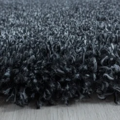 Hochflor Teppich Rund - Fuzzy Anthrazit