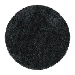 Hochflor Teppich Rund - Fuzzy Anthrazit