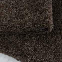 Hochflor Teppich Rund - Fuzzy Braun
