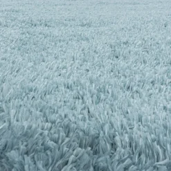 Hochflor Teppich Rund - Fuzzy Hellblau