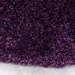 Hochflor Teppich Rund - Fuzzy Lila
