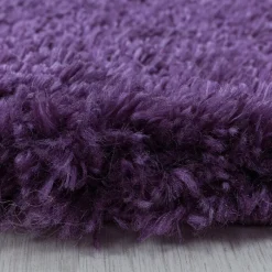 Hochflor Teppich Rund - Fuzzy Lila