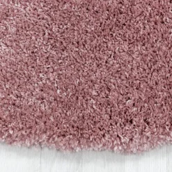 Hochflor Teppich Rund - Fuzzy Rosa
