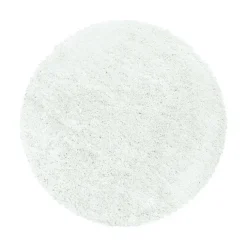 Hochflor Teppich Rund - Fuzzy Weiß